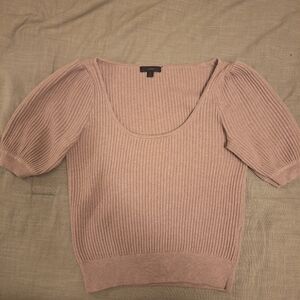 J. Crew Cotton Cashmere Puff Sleeve Top In Blush